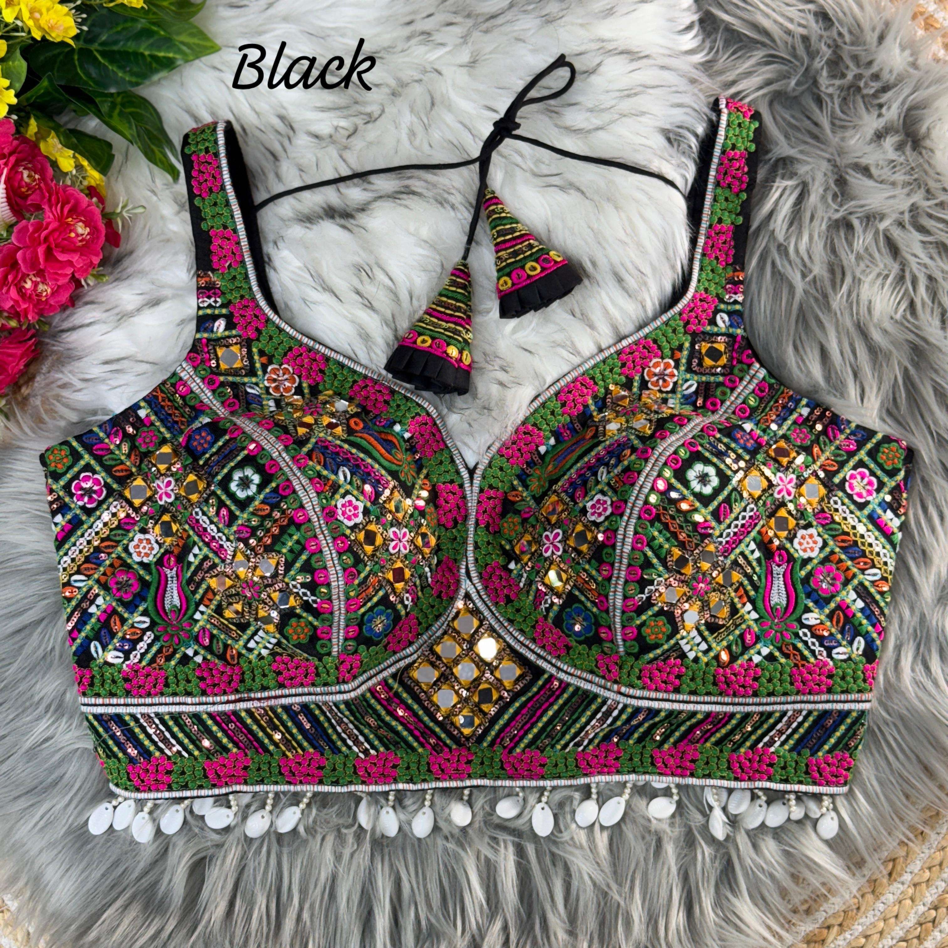 Fancy Bollywood Design With Kaudi Lace & Handmirror Work BLOUSE 